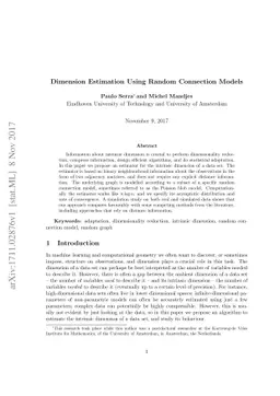 Dimension Estimation Using Random Connection Models