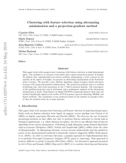 Clustering with feature selection using alternating minimization,
  Application to computational biology