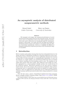 An asymptotic analysis of distributed nonparametric methods