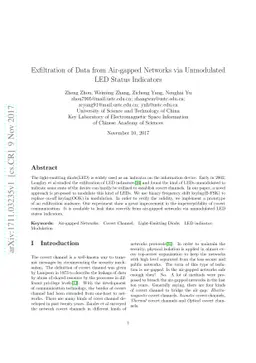 Exfiltration of Data from Air-gapped Networks via Unmodulated LED Status
  Indicators