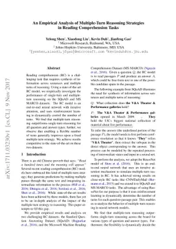 An Empirical Analysis of Multiple-Turn Reasoning Strategies in Reading
  Comprehension Tasks
