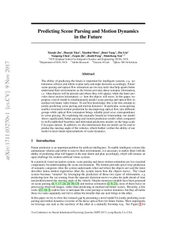 Predicting Scene Parsing and Motion Dynamics in the Future