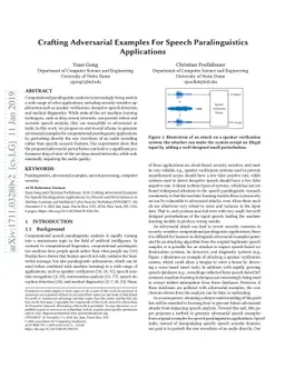 Crafting Adversarial Examples For Speech Paralinguistics Applications