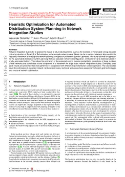 Heuristic Optimization for Automated Distribution System Planning in
  Network Integration Studies