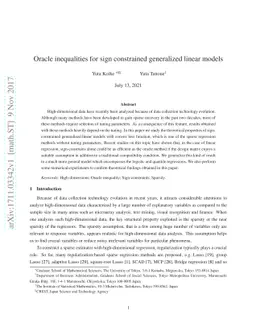 Oracle inequalities for sign constrained generalized linear models