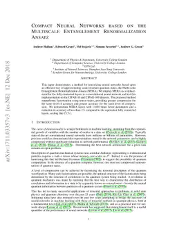 Compact Neural Networks based on the Multiscale Entanglement
  Renormalization Ansatz