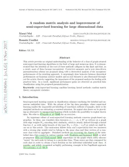 A random matrix analysis and improvement of semi-supervised learning for
  large dimensional data