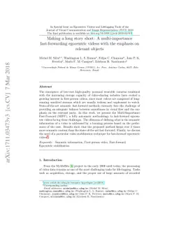 Making a long story short: A Multi-Importance fast-forwarding egocentric
  videos with the emphasis on relevant objects