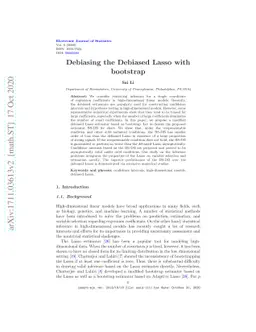 Debiasing the Debiased Lasso with Bootstrap