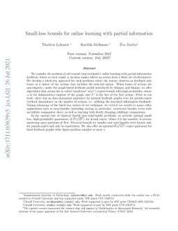 Small-loss bounds for online learning with partial information
