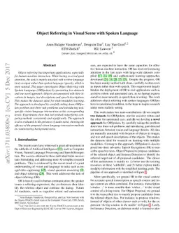 Object Referring in Visual Scene with Spoken Language