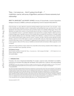 "Dave...I can assure you...that it's going to be all right..." -- A
  definition, case for, and survey of algorithmic assurances in human-autonomy
  trust relationships