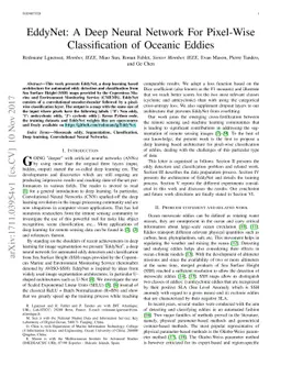 EddyNet: A Deep Neural Network For Pixel-Wise Classification of Oceanic
  Eddies