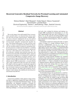 Recurrent Generative Adversarial Networks for Proximal Learning and
  Automated Compressive Image Recovery