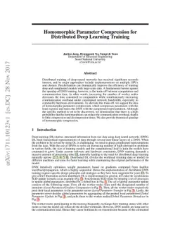 Homomorphic Parameter Compression for Distributed Deep Learning Training