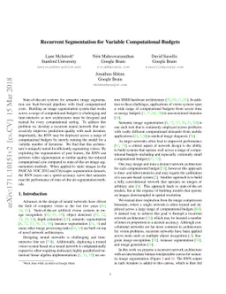 Recurrent Segmentation for Variable Computational Budgets
