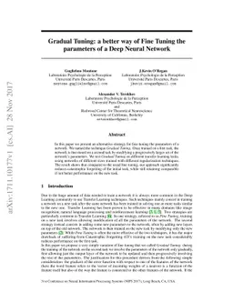 Gradual Tuning: a better way of Fine Tuning the parameters of a Deep
  Neural Network