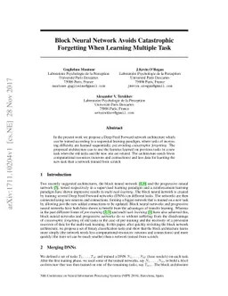 Block Neural Network Avoids Catastrophic Forgetting When Learning
  Multiple Task