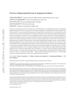 The Price of Quota-based Diversity in Assignment Problems