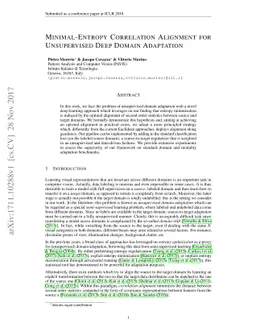 Minimal-Entropy Correlation Alignment for Unsupervised Deep Domain
  Adaptation