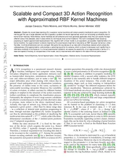 Scalable and Compact 3D Action Recognition with Approximated RBF Kernel
  Machines