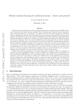Robust machine learning by median-of-means : theory and practice