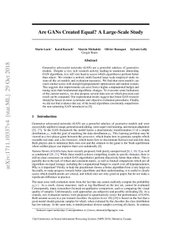 Are GANs Created Equal? A Large-Scale Study