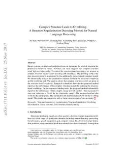 Complex Structure Leads to Overfitting: A Structure Regularization
  Decoding Method for Natural Language Processing