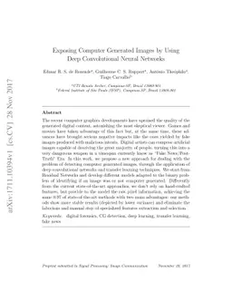 Exposing Computer Generated Images by Using Deep Convolutional Neural
  Networks
