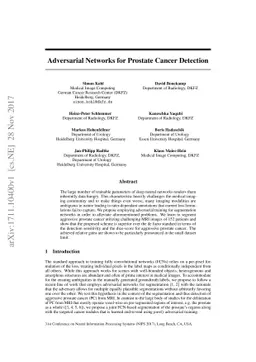 Adversarial Networks for Prostate Cancer Detection