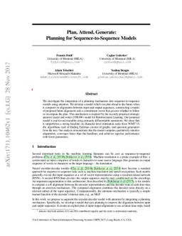 Plan, Attend, Generate: Planning for Sequence-to-Sequence Models