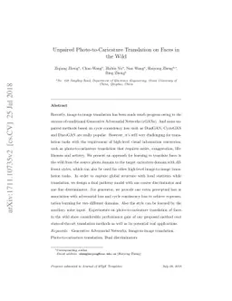 Unpaired Photo-to-Caricature Translation on Faces in the Wild