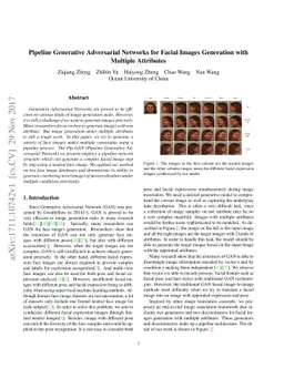 Pipeline Generative Adversarial Networks for Facial Images Generation
  with Multiple Attributes