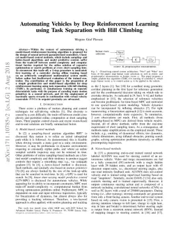 Automating Vehicles by Deep Reinforcement Learning using Task Separation
  with Hill Climbing