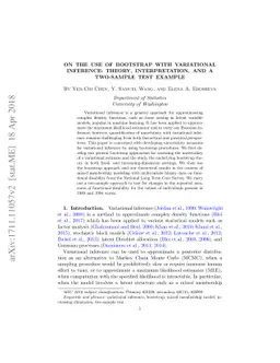 On the use of bootstrap with variational inference: Theory,
  interpretation, and a two-sample test example