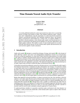 Time Domain Neural Audio Style Transfer