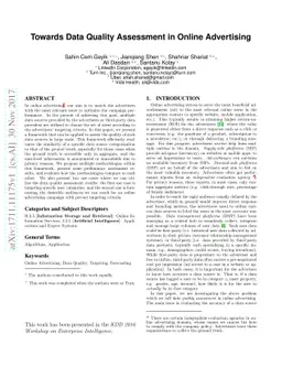 Towards Data Quality Assessment in Online Advertising