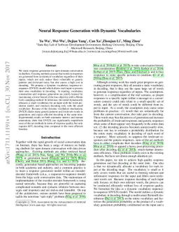 Neural Response Generation with Dynamic Vocabularies