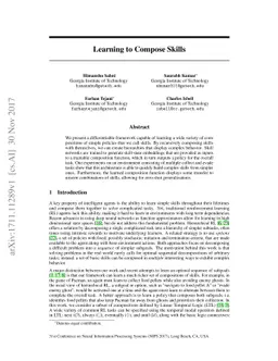 Learning to Compose Skills