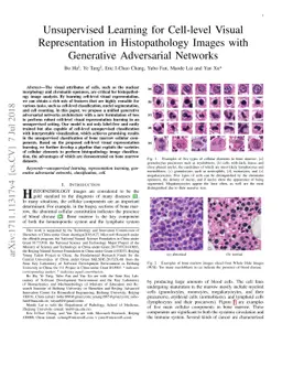 Unsupervised Learning for Cell-level Visual Representation in
  Histopathology Images with Generative Adversarial Networks