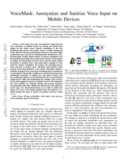 VoiceMask: Anonymize and Sanitize Voice Input on Mobile Devices