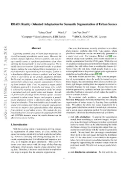 ROAD: Reality Oriented Adaptation for Semantic Segmentation of Urban
  Scenes