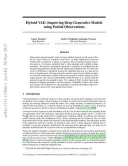 Hybrid VAE: Improving Deep Generative Models using Partial Observations