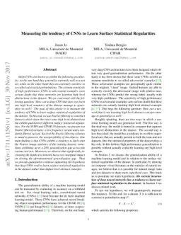 Measuring the tendency of CNNs to Learn Surface Statistical Regularities