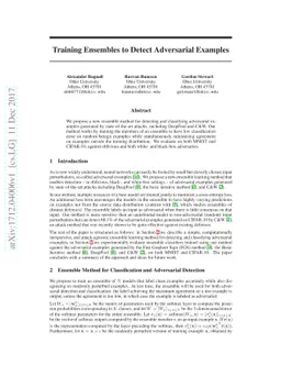 Training Ensembles to Detect Adversarial Examples