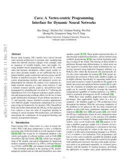 Cavs: A Vertex-centric Programming Interface for Dynamic Neural Networks