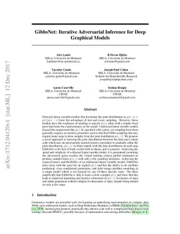 GibbsNet: Iterative Adversarial Inference for Deep Graphical Models