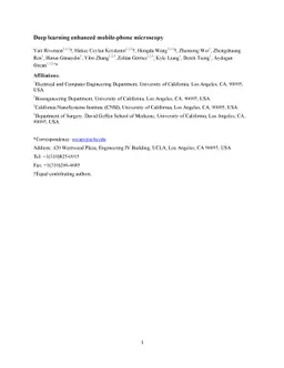 Deep learning enhanced mobile-phone microscopy