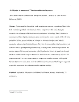 In folly ripe. In reason rotten. Putting machine theology to rest