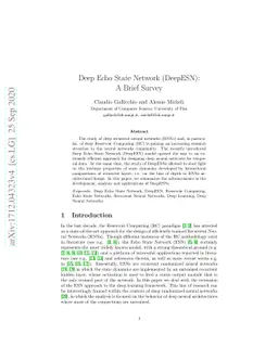 Deep Echo State Network (DeepESN): A Brief Survey